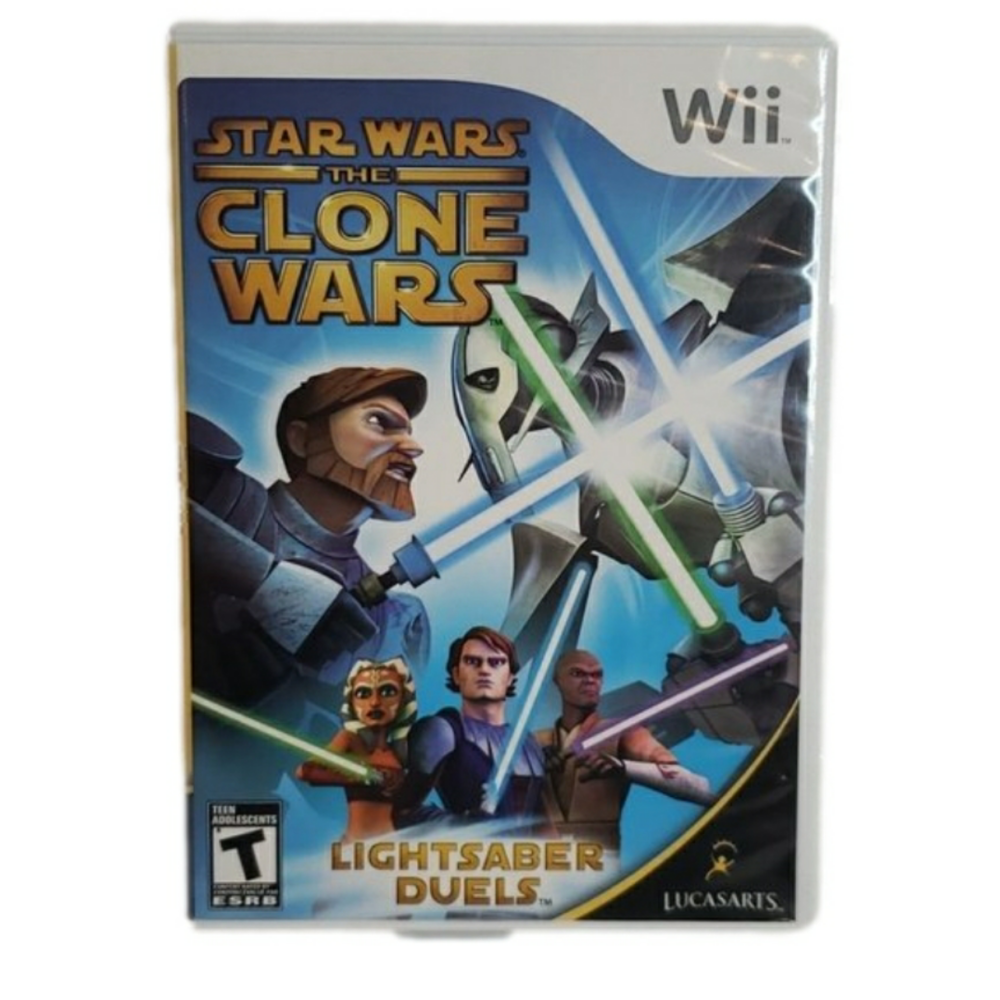 LUCASARTS 2008 Wii Star Wars The Clone  Wars Teen Manual included 5.25" x7.2